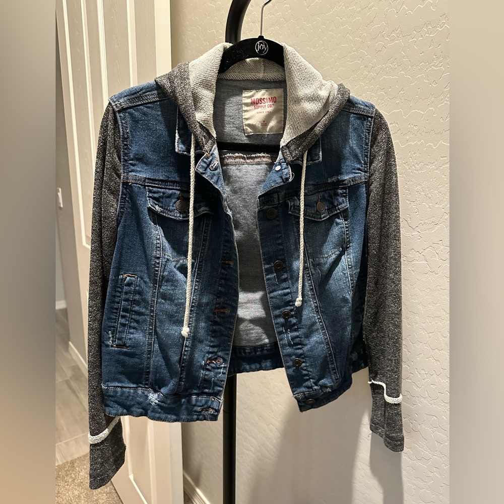 Jean jacket + hoodie